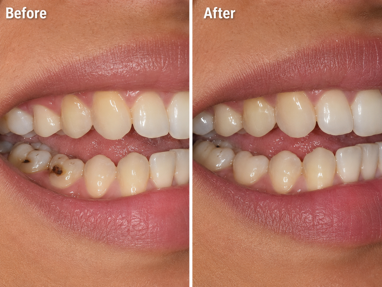 Before and after: Tooth-Colored Filling